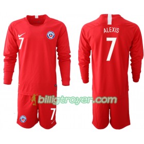 Billige Fotballdrakter Chile ALEXIS 7 Barn Hjemmedraktsett 2018/19 Langermet